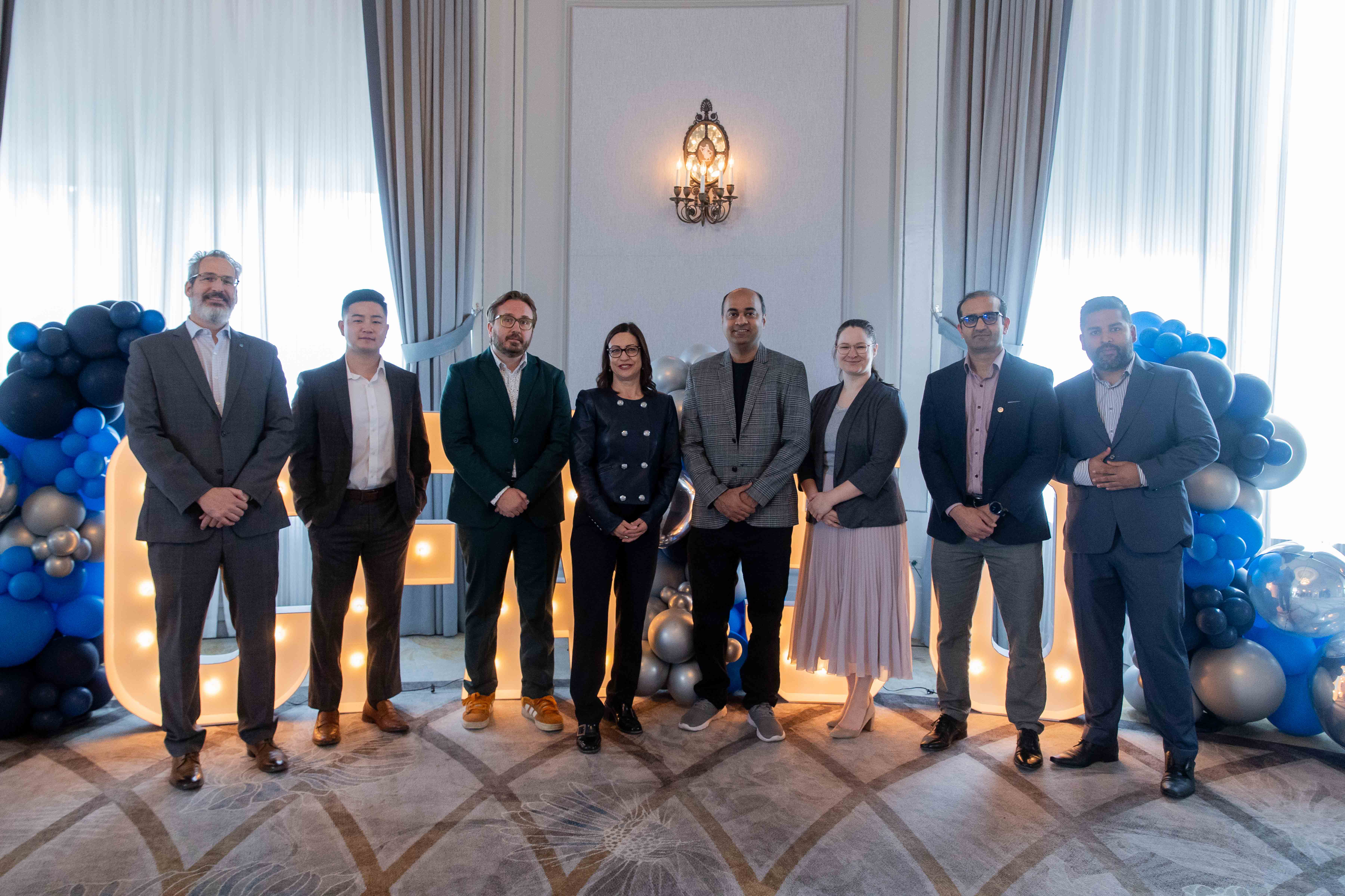 Group of people working out business plan in an office